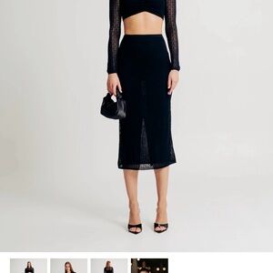 Ronny Kobo Collection Black Midi Skirt